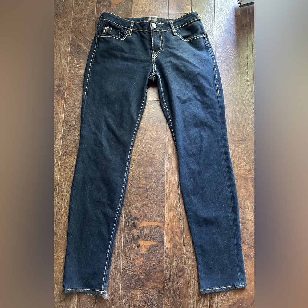 True Religion Dark Wash Skinny Jeans EUC